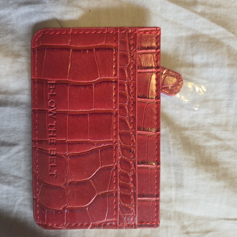 Red Croc Embossed Card Holder
